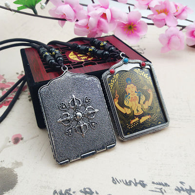 Black gold thangka shakyamuni pendant natal Buddha pendant