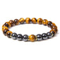 Black Gallstone Bracelet Tiger Eye Energy Fitness Men's Gift Jewelry