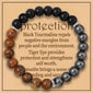 Triple Protection Bracelet for Men & Women - Tiger Eye, Black Obsidian & Hematite - 8mm Grounding & Shielding Crystal Energy Bracelet